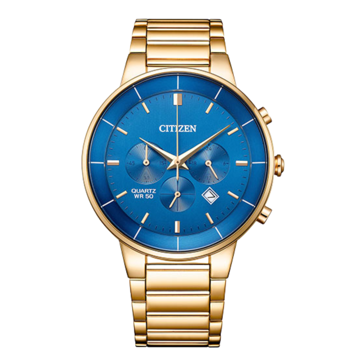 Citizen AN8223-54L Classic Quartz: Blue Dial Rose Gold Steel