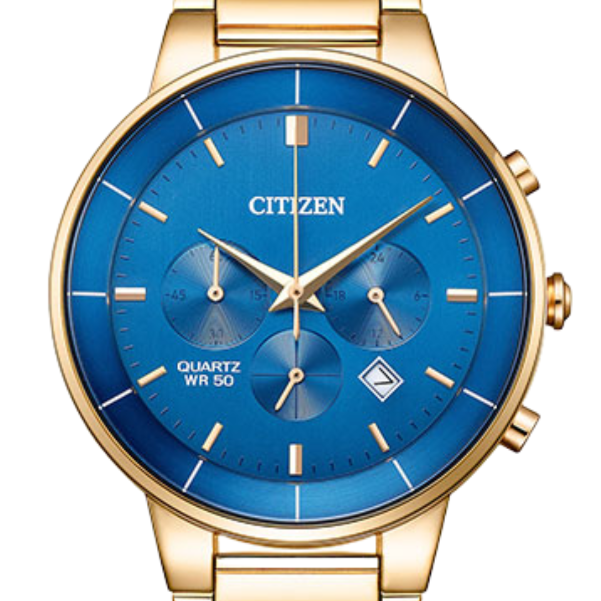 Citizen AN8223-54L Classic Quartz: Blue Dial Rose Gold Steel