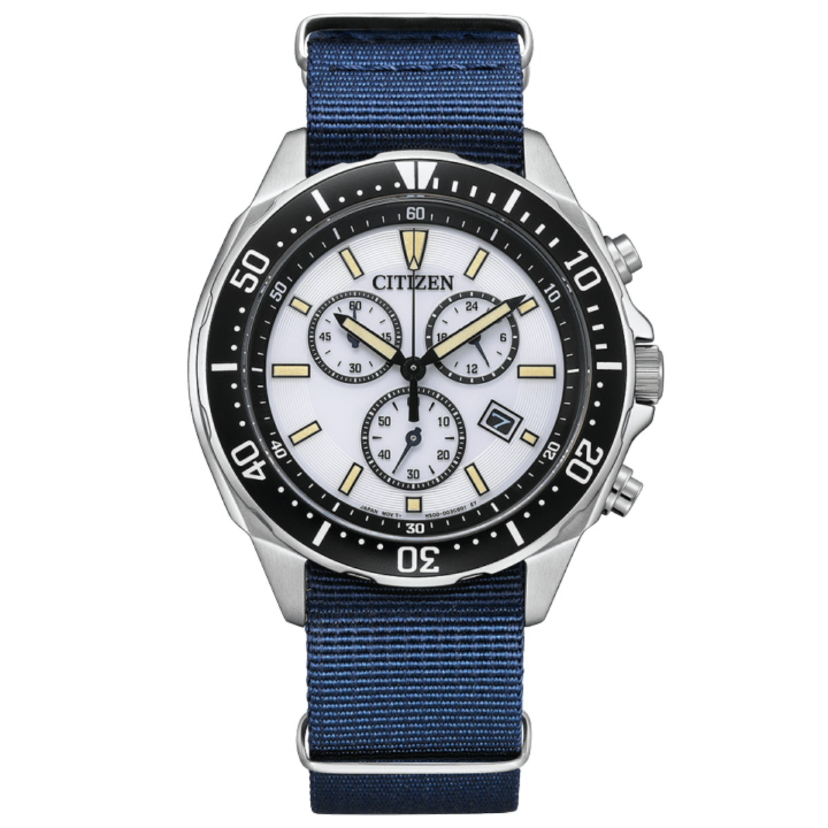Citizen AT2500-19A AT2500 Eco-Drive White Dial Photovoltaic Blue Nylon Mens Watch