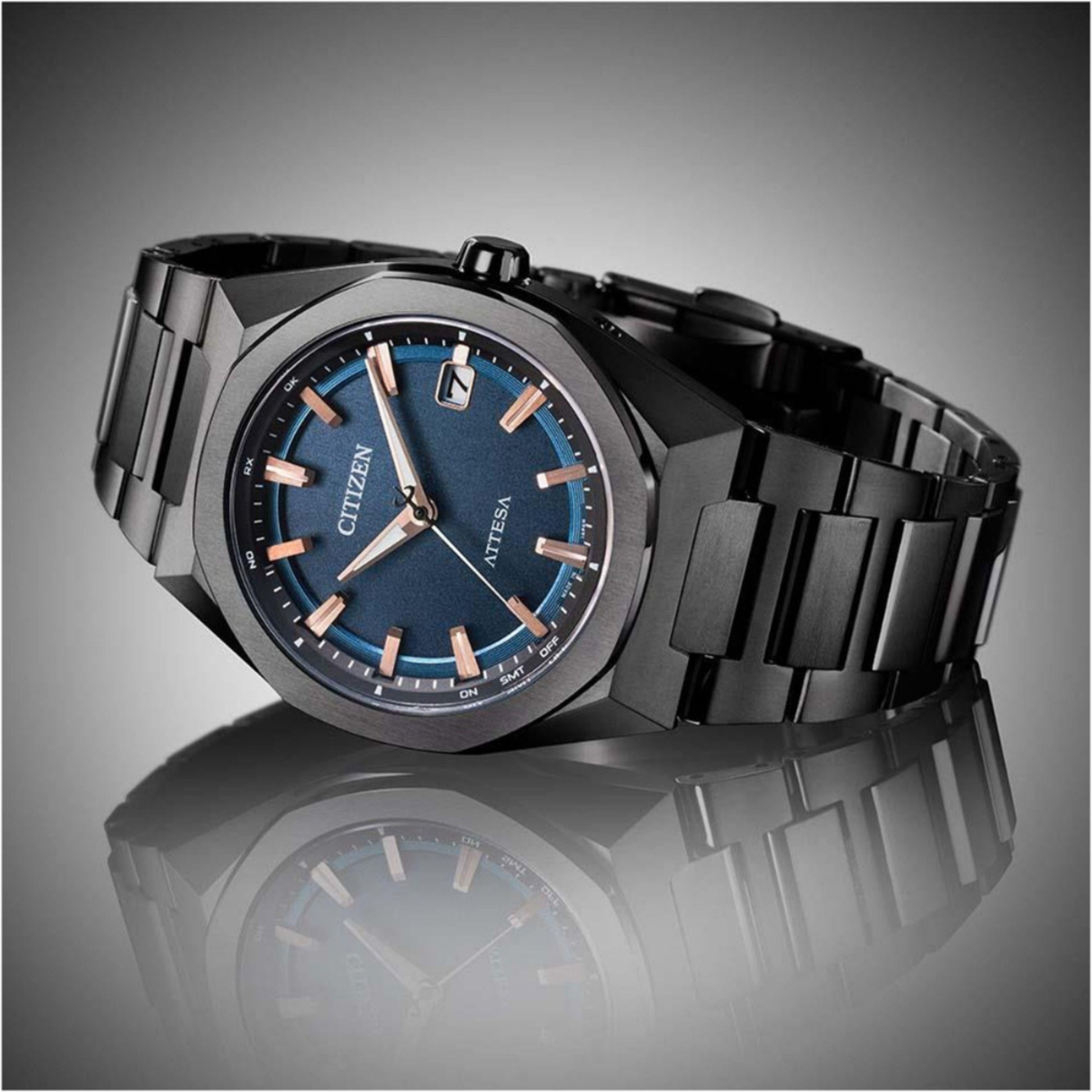Citizen Attesa Black Titanium Deep Blue Dial Watch CB3045-61L