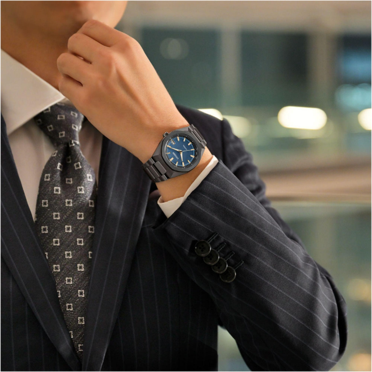 Citizen Attesa Black Titanium Deep Blue Dial Watch CB3045-61L