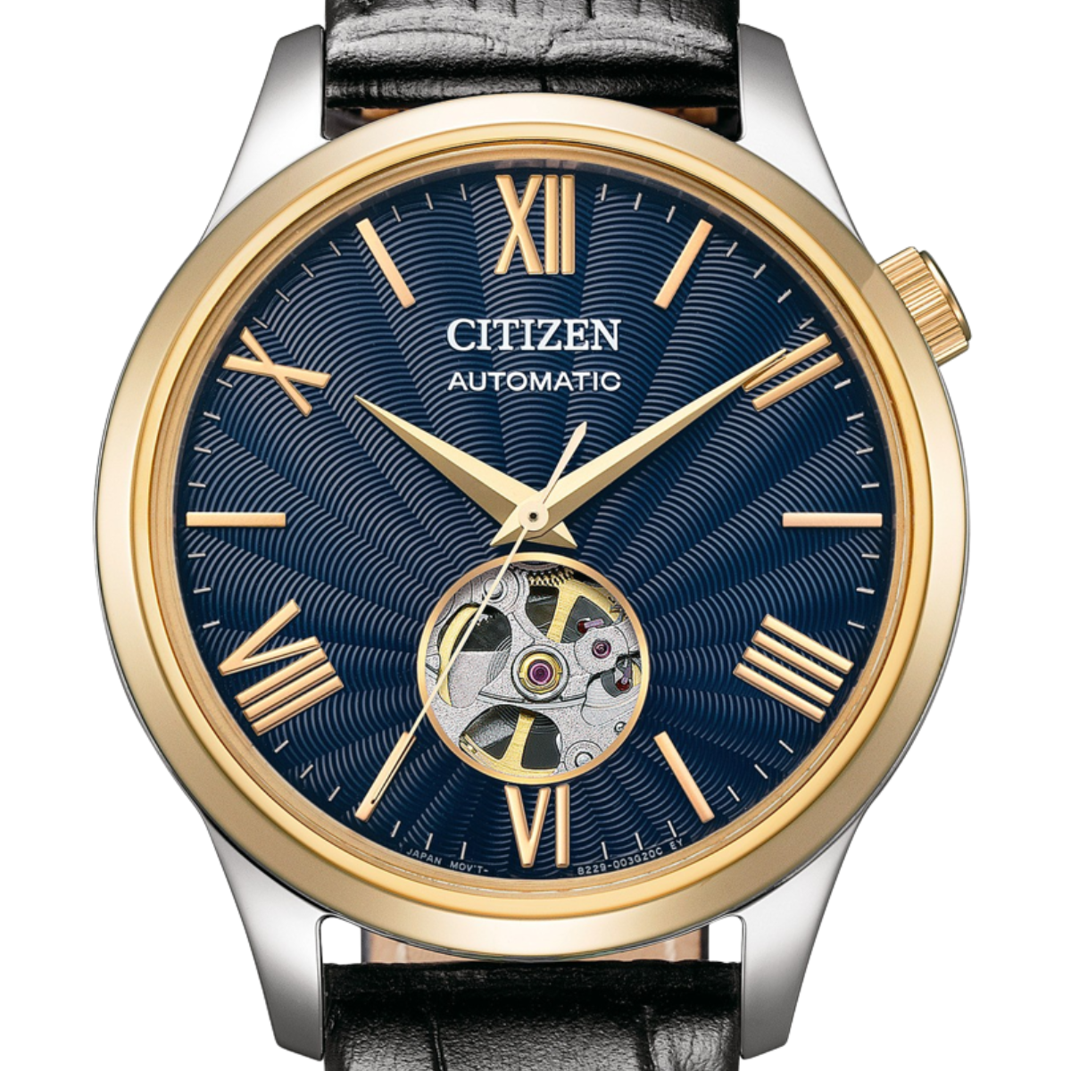 Citizen NH9136-02L Automatic Open Heart Blue Dial Leather