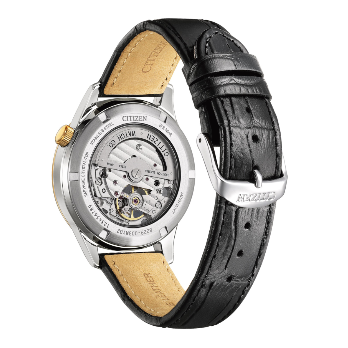 Citizen NH9136-02L Automatic Open Heart Blue Dial Leather