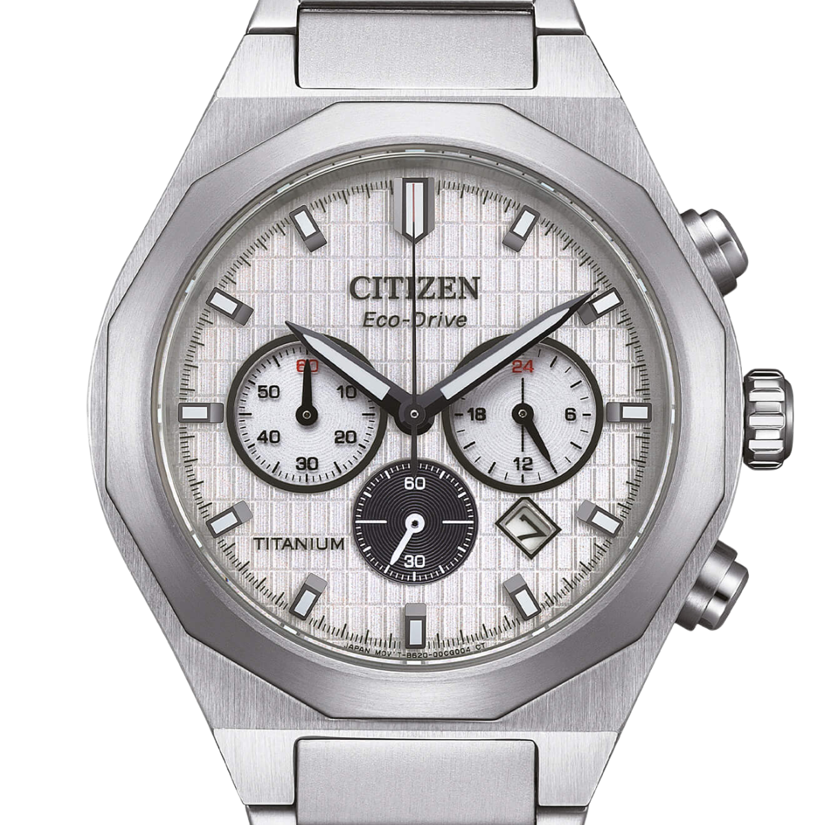 Citizen CA4690-51A CA4690 Zenshin Senkei Eco-Drive Super Titanium White Dial Watch