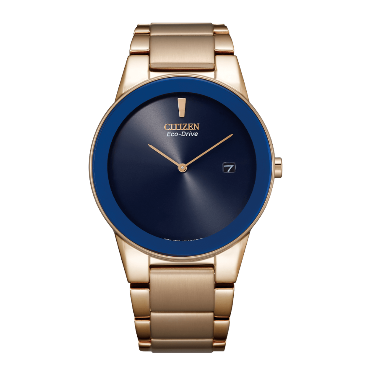 Citizen AU1066-80L Axiom | Men's Blue Dial Rose Gold Eco-Drive Watch