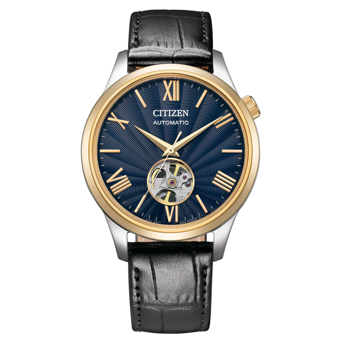 Citizen NH9136-02L Automatic Open Heart Blue Dial Leather