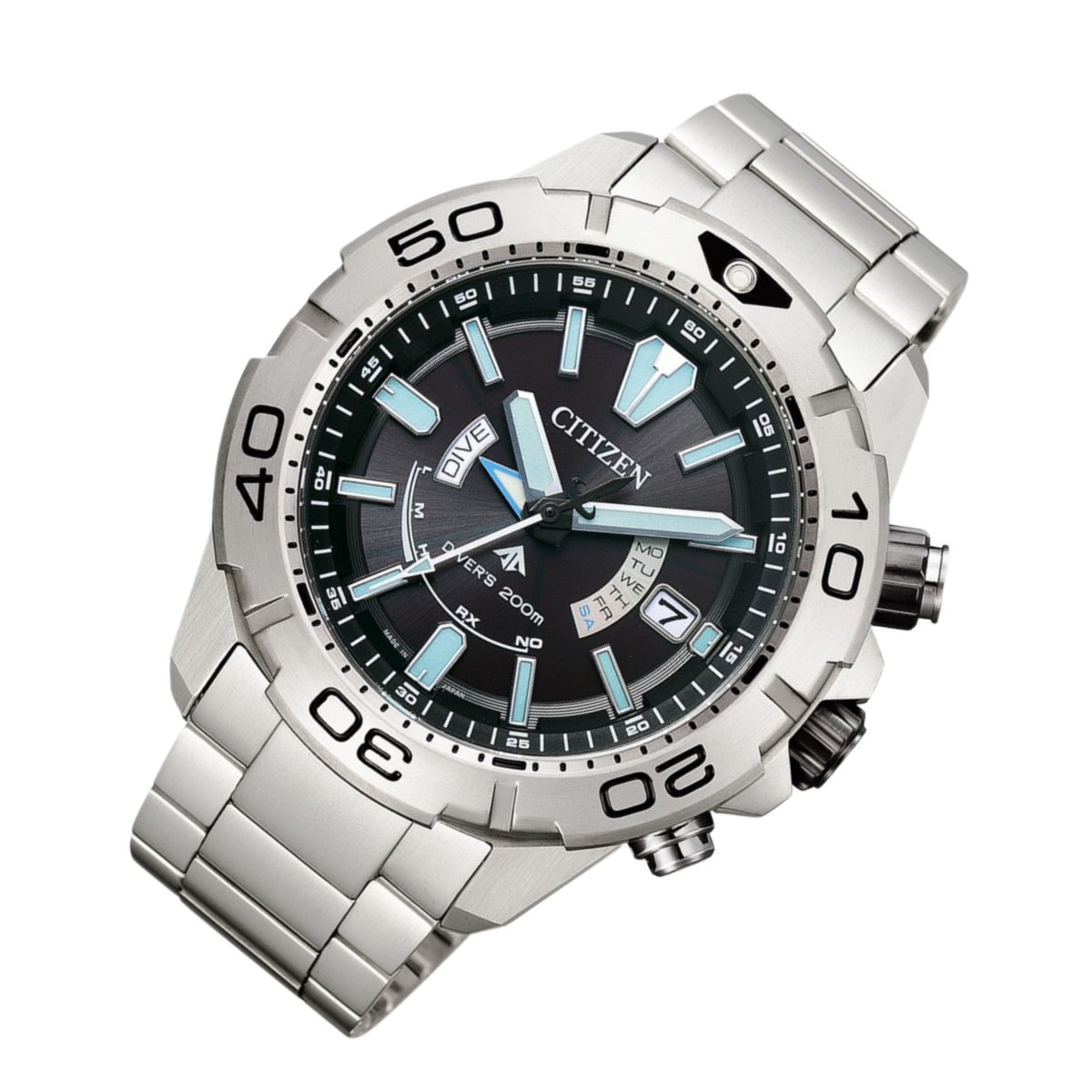 Citizen Promaster AS7141-60E AS7141 AS7141-60 Marine Eco-Drive Black Dial Titanium Watch