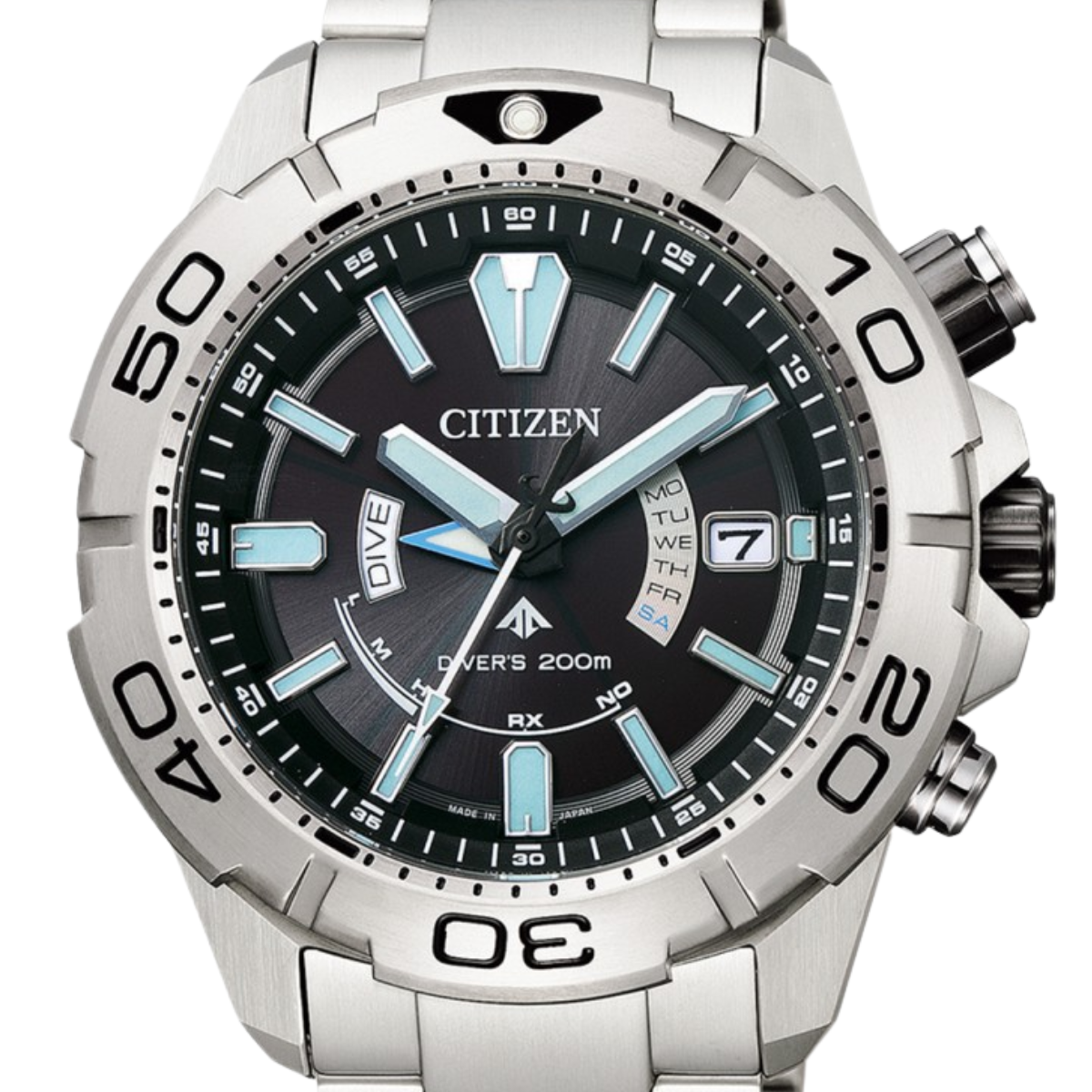 Citizen Promaster AS7141-60E AS7141 AS7141-60 Marine Eco-Drive Black Dial Titanium Watch