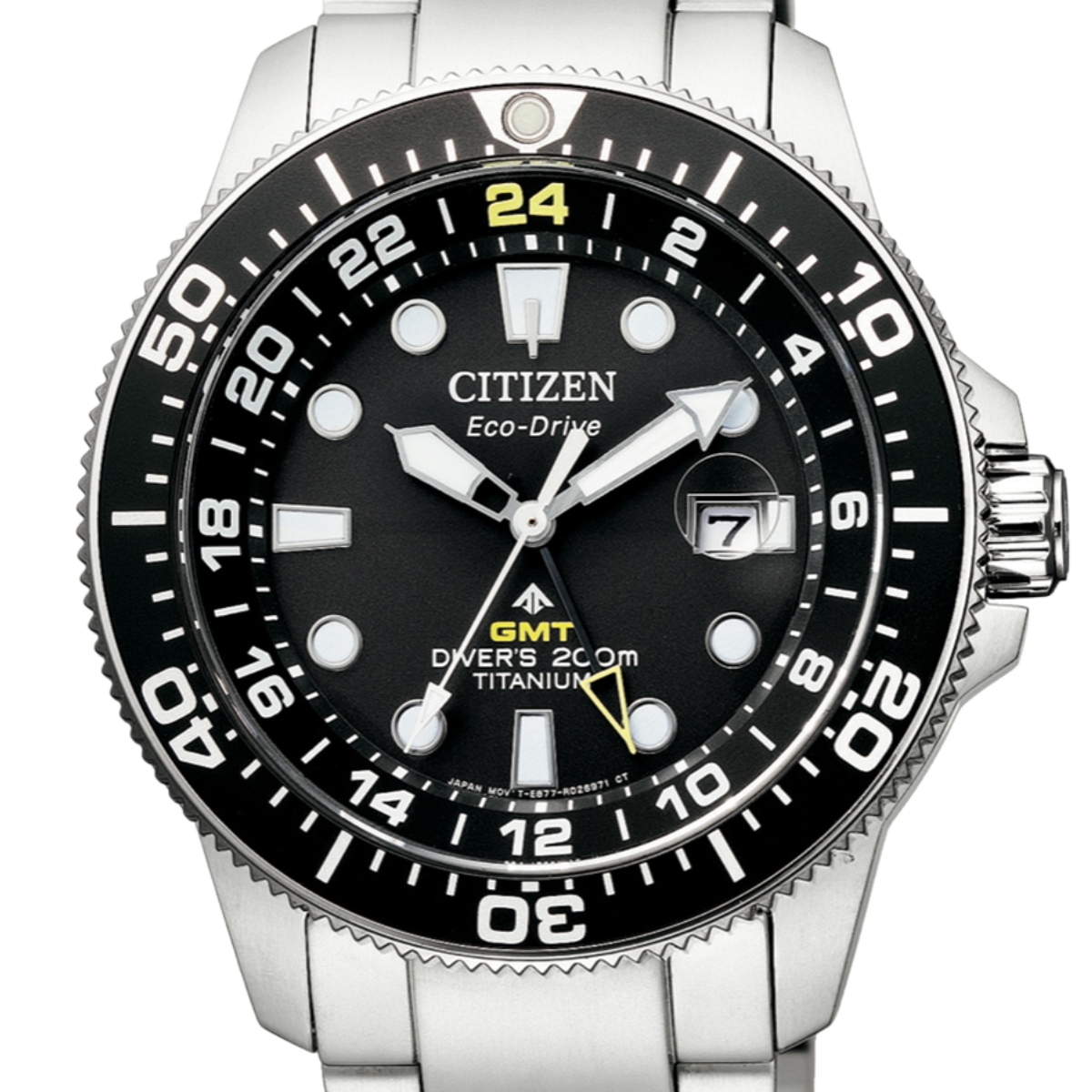 Citizen Promaster BJ7110-89E BJ7110 BJ7110-89 Marine Eco-Drive Black Dial Titanium Watch