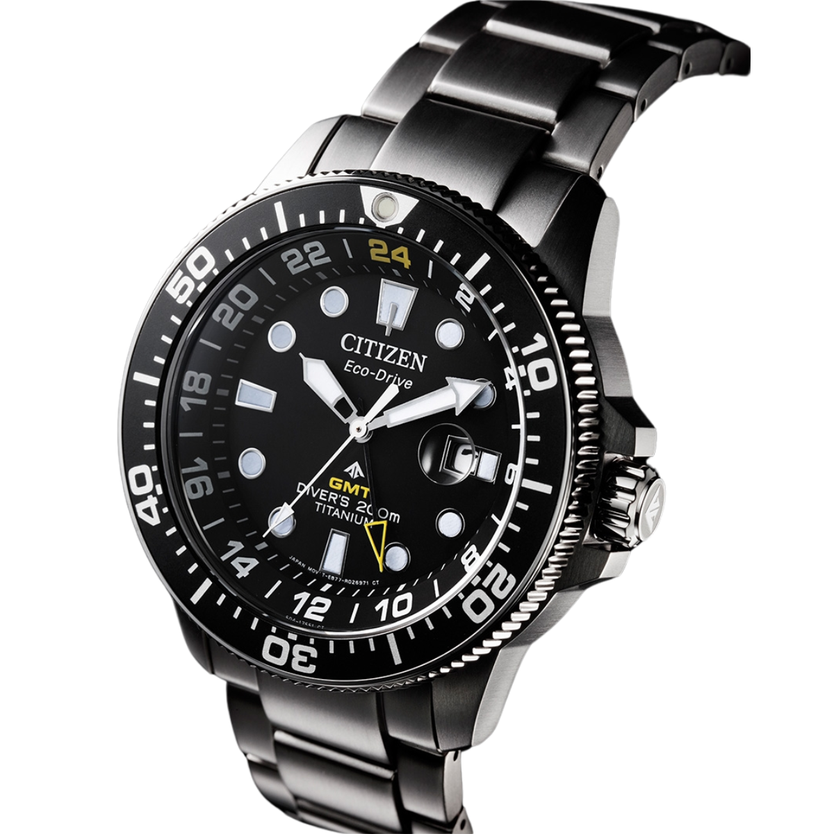Citizen Promaster BJ7110-89E BJ7110 BJ7110-89 Marine Eco-Drive Black Dial Titanium Watch