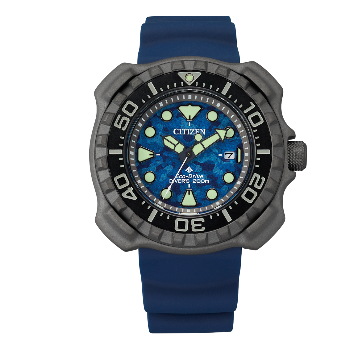 Citizen Promaster BN0227-09L BN0227 Eco-Drive Diver Navy Dial Rubber Mens Watch