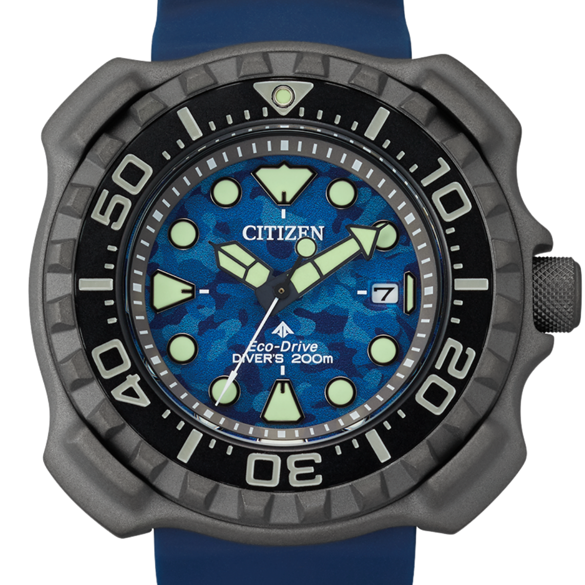 Citizen Promaster BN0227-09L BN0227 Eco-Drive Diver Navy Dial Rubber Mens Watch