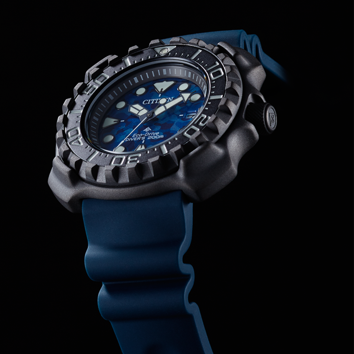 Citizen Promaster BN0227-09L BN0227 Eco-Drive Diver Navy Dial Rubber Mens Watch