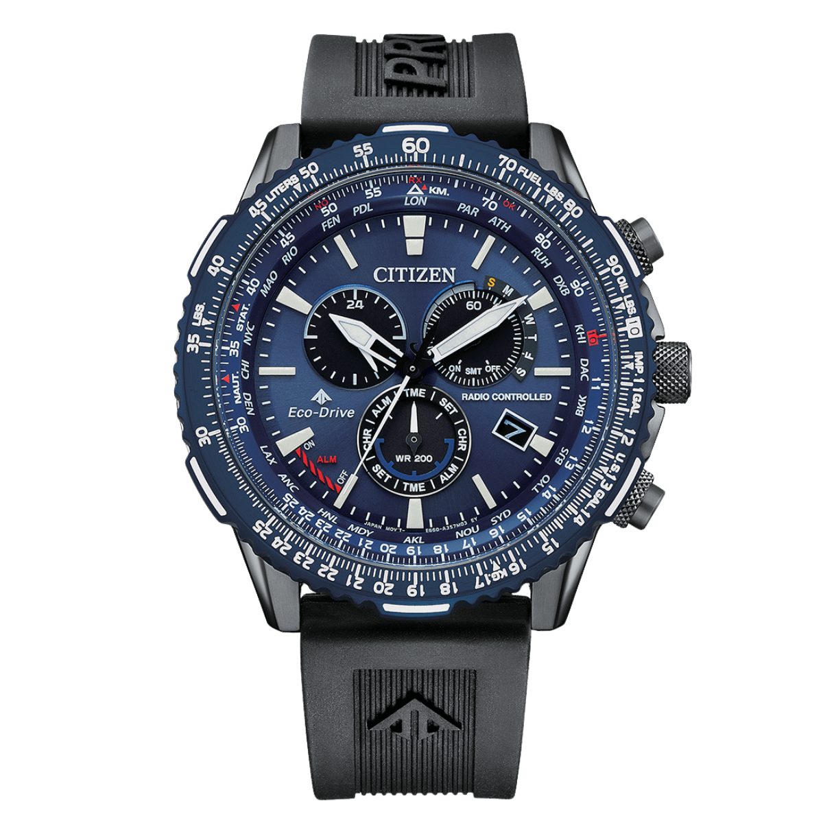 Citizen Promaster CB5006-02L CB5006 SKY Chronograph Blue Dial Eco-Drive Rubber Watch