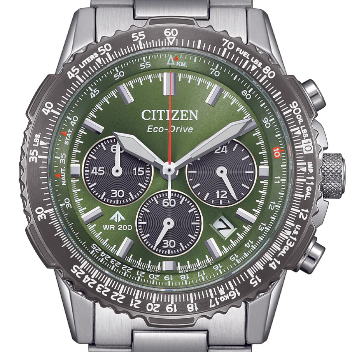 Citizen CA4664-60W Promaster Sky Eco-Drive Chronograph in Green