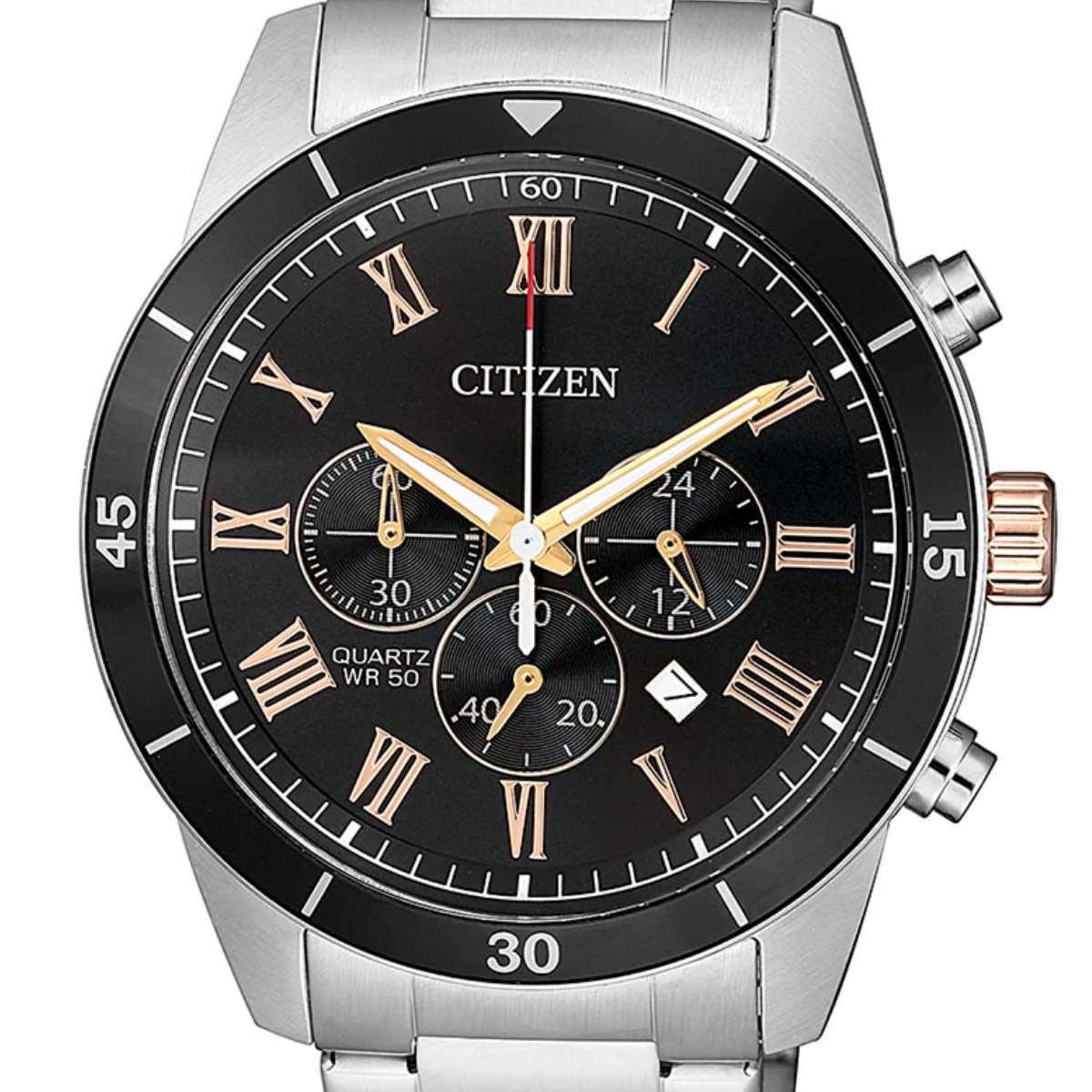 Citizen AN8168-51H Quartz Chronograph: Sporty Black Dial Steel