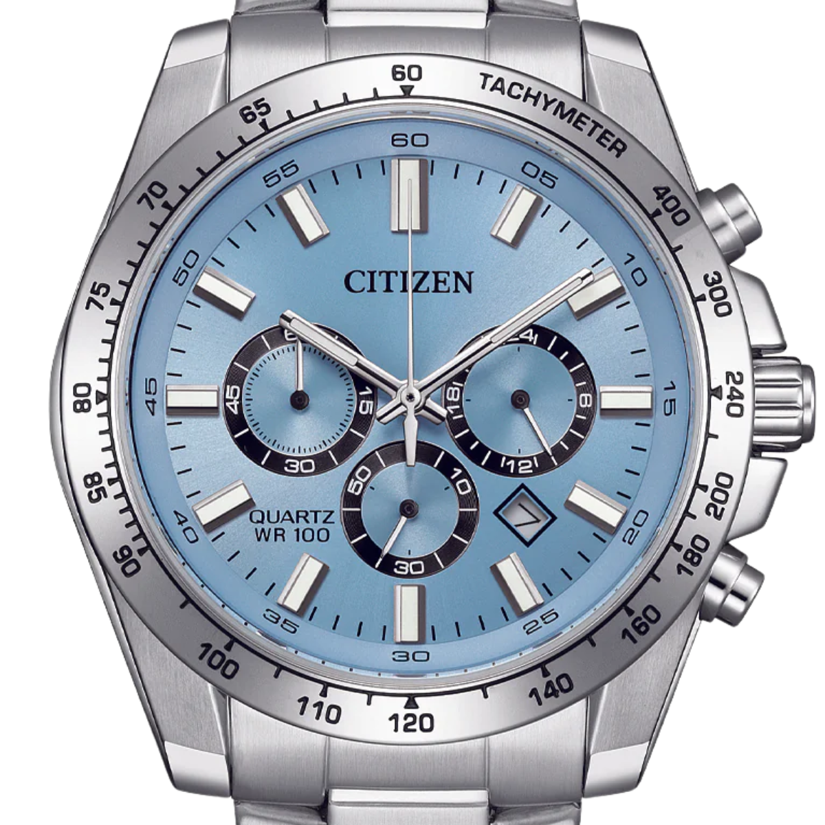 Citizen AN8230-59L Quartz Chronograph: Sporty Blue Dial Steel