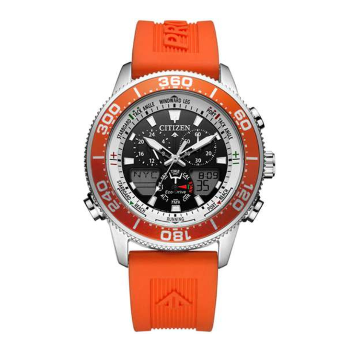 Citizen Promaster Marine Eco-Drive Orange Strap Watch JR4061-18E