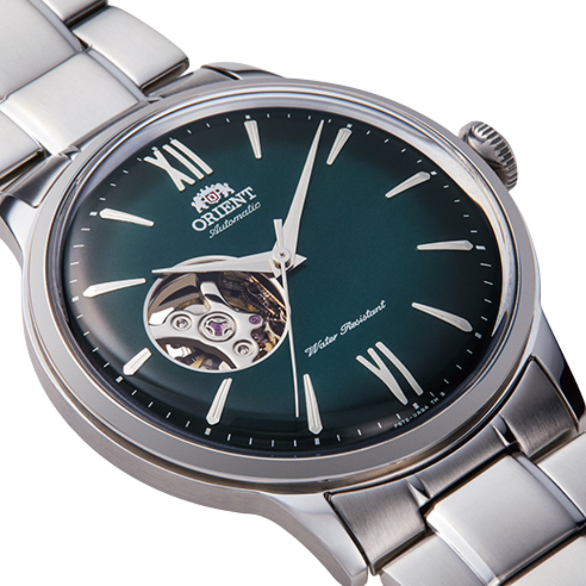 Orient RA-AG0026E Bambino Automatic Open Heart Green Dial Mens Watch