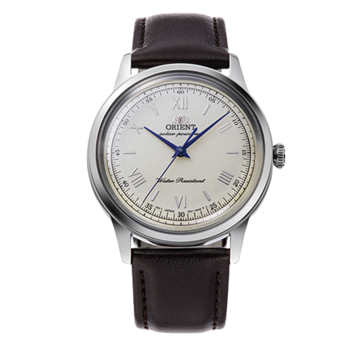 Orient Bambino RA-WK0003G 38MM Ivory Dial Solar Powered Leather Classic Watch