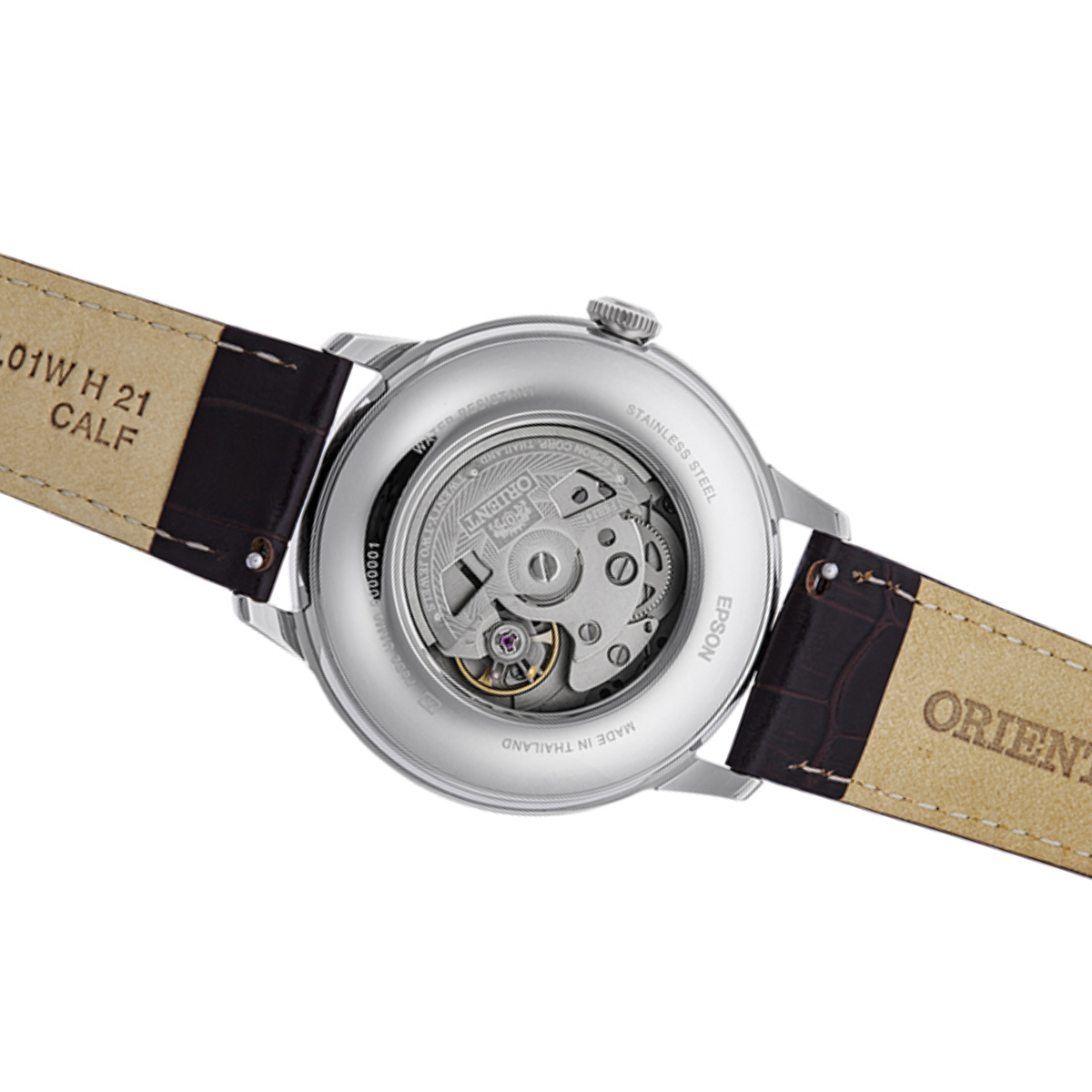 Orient RA-AK0807R Bambino Sun Moon Classic Automatic Mens Leather Watch