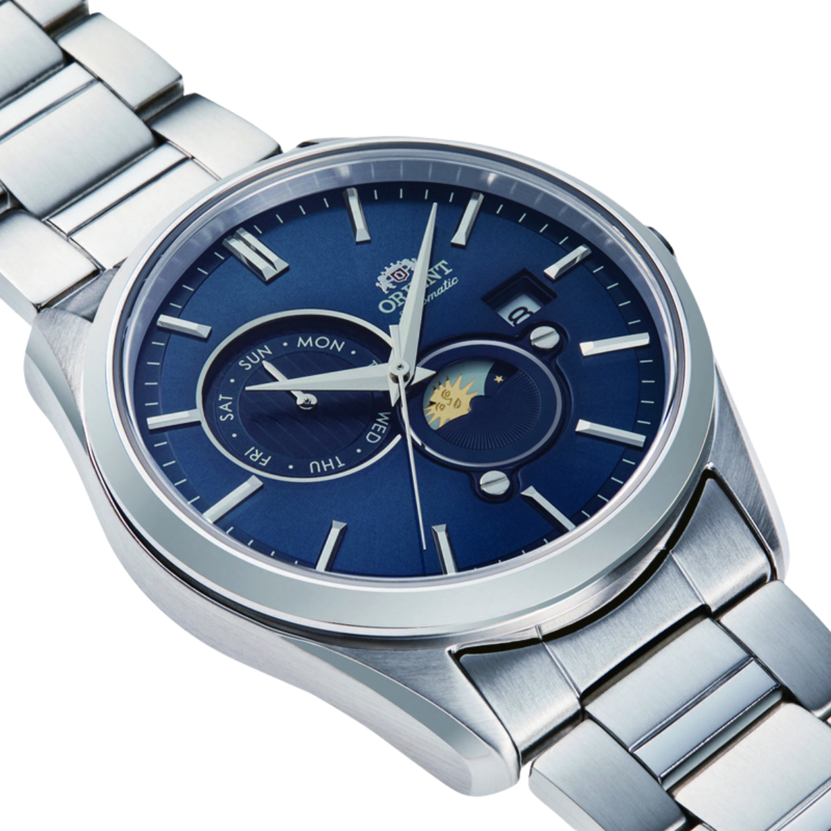 Orient RA-AK0308L Contemporary Sun & Moon Blue Dial Automatic Casual Mens Watch