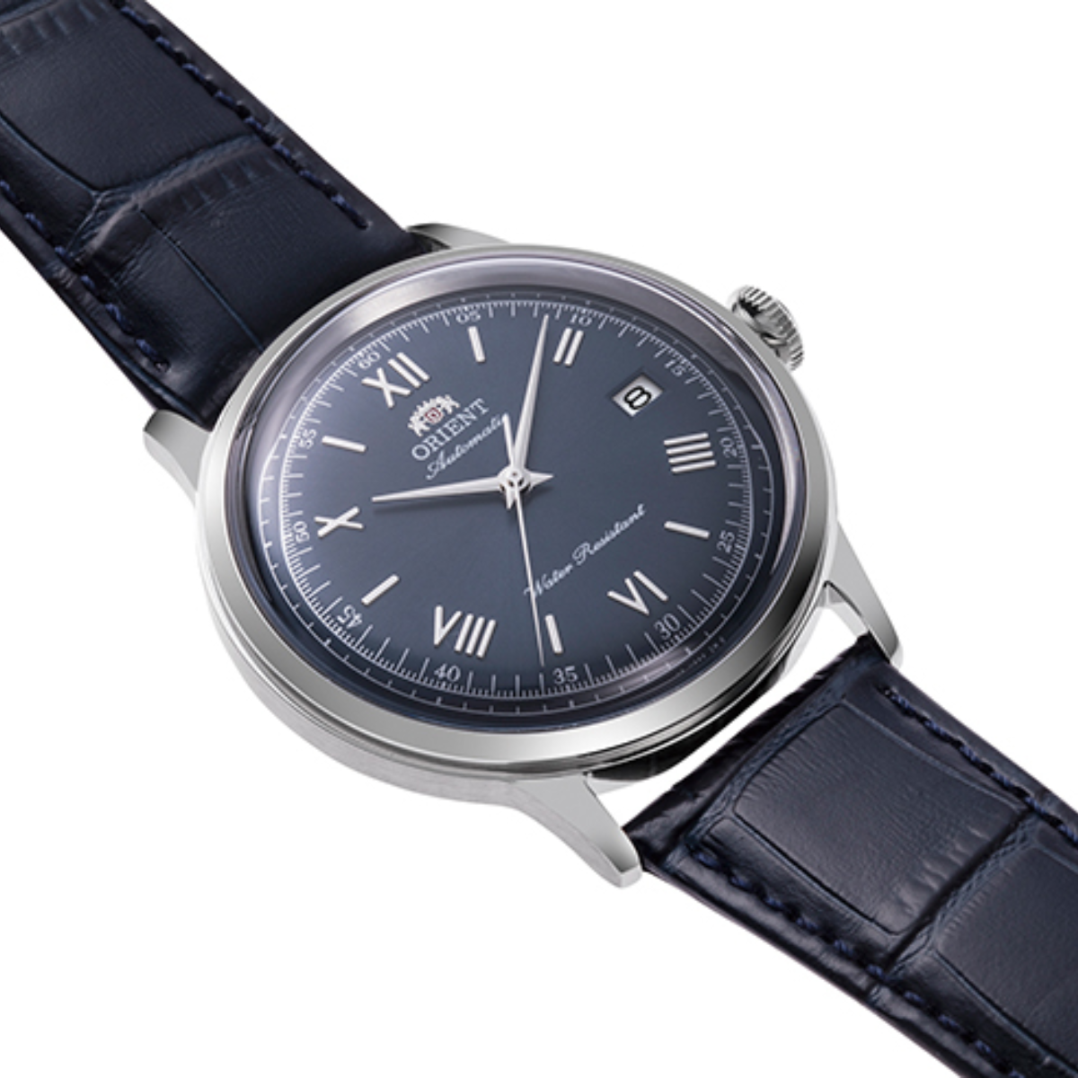 Orient RA-AC0024L Bambino 40MM Rare Blue Dial Mechanical Leather Classic Watch