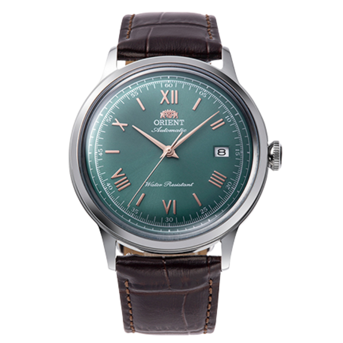 Orient RA-AC0023E Bambino Version 2 40.5mm Green Dial Leather Classic Watch