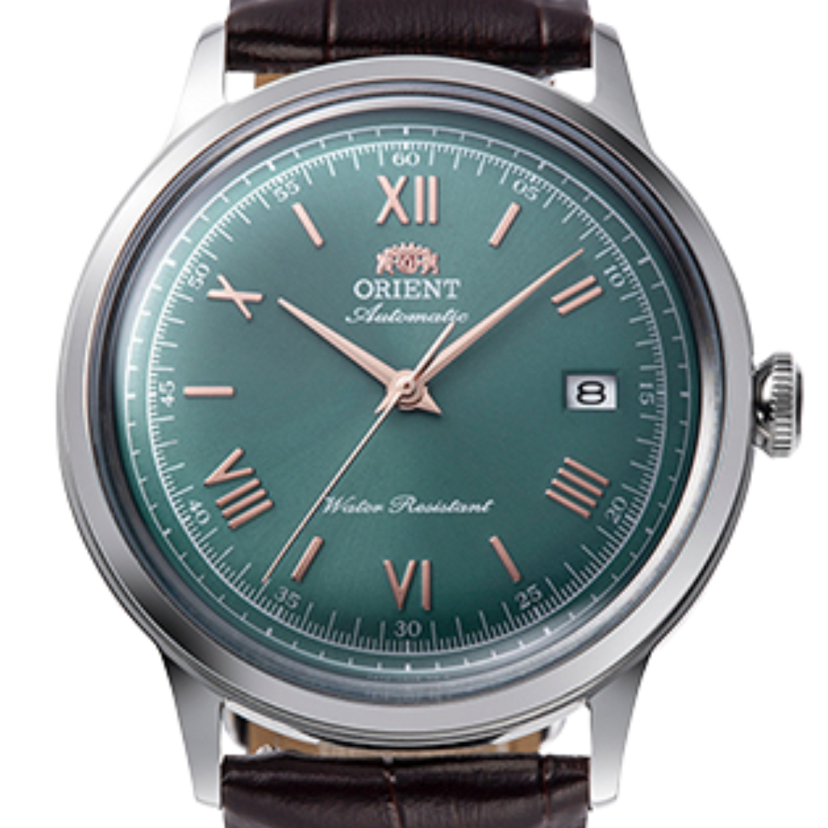 Orient RA-AC0023E Bambino Version 2 40.5mm Green Dial Leather Classic Watch