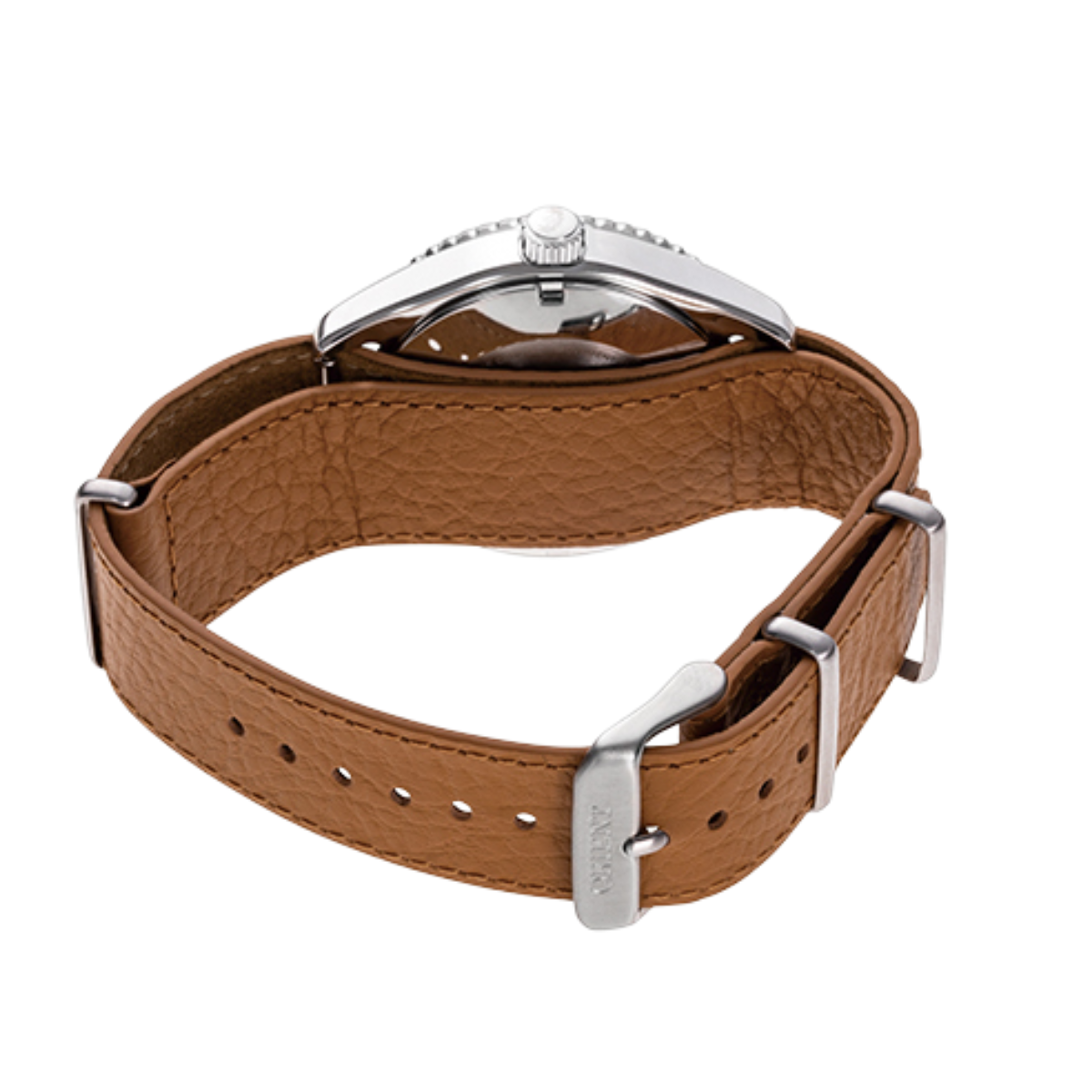 Orient RA-AC0Q05P Mako 40 Automatic Orange Dial Leather Mens Watch