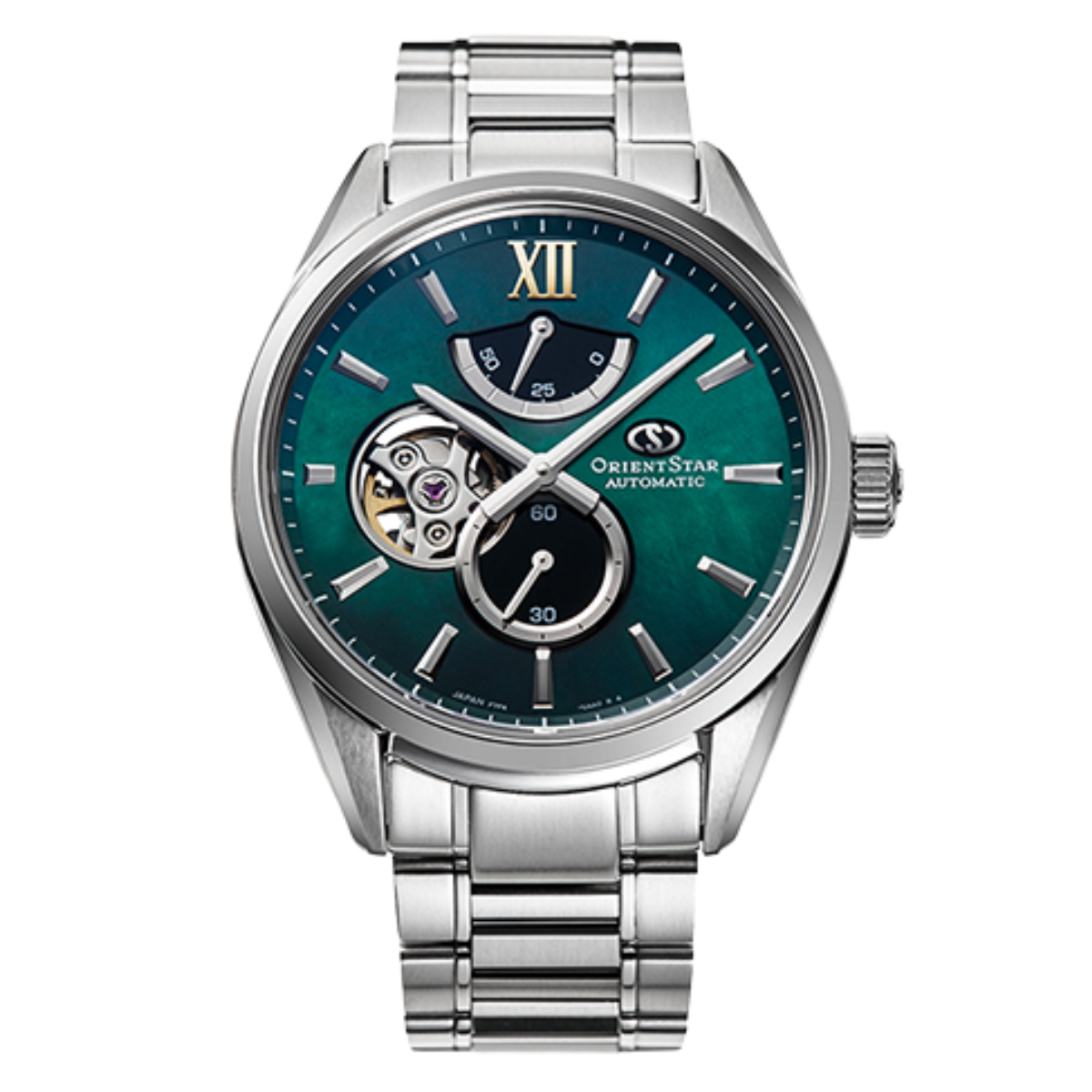 Orient Star RE-BY0005A M34 F7 Semi Skeleton Green Dial Mother of Pearl Watch