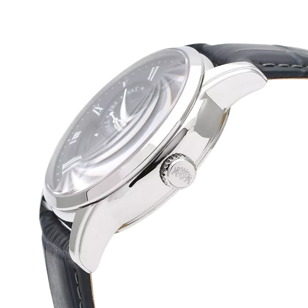 Orient RN-AK0004L Classic Sun & Moon Blue Dial Leather Mens Dress Watch