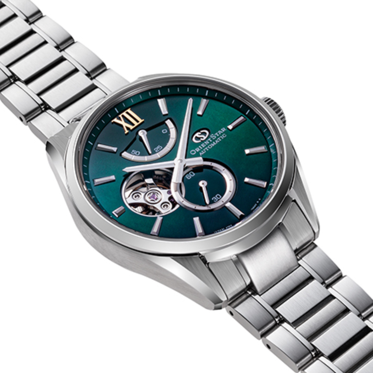 Orient Star RE-BY0005A M34 F7 Semi Skeleton Green Dial Mother of Pearl Watch