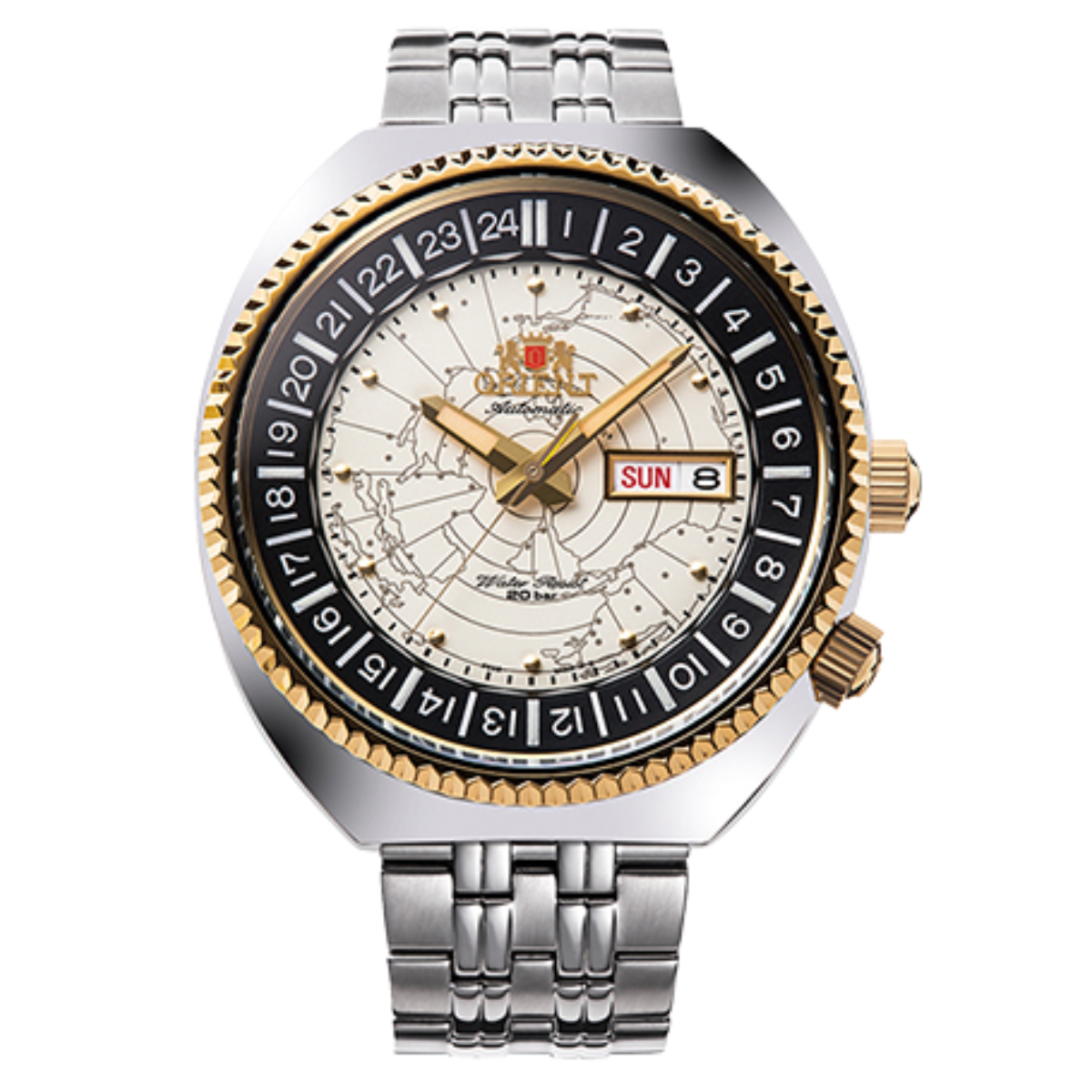 Orient White Dial World Map Revival RA-AA0E01S19B RA-AA0E01S Japan Automatic Watch