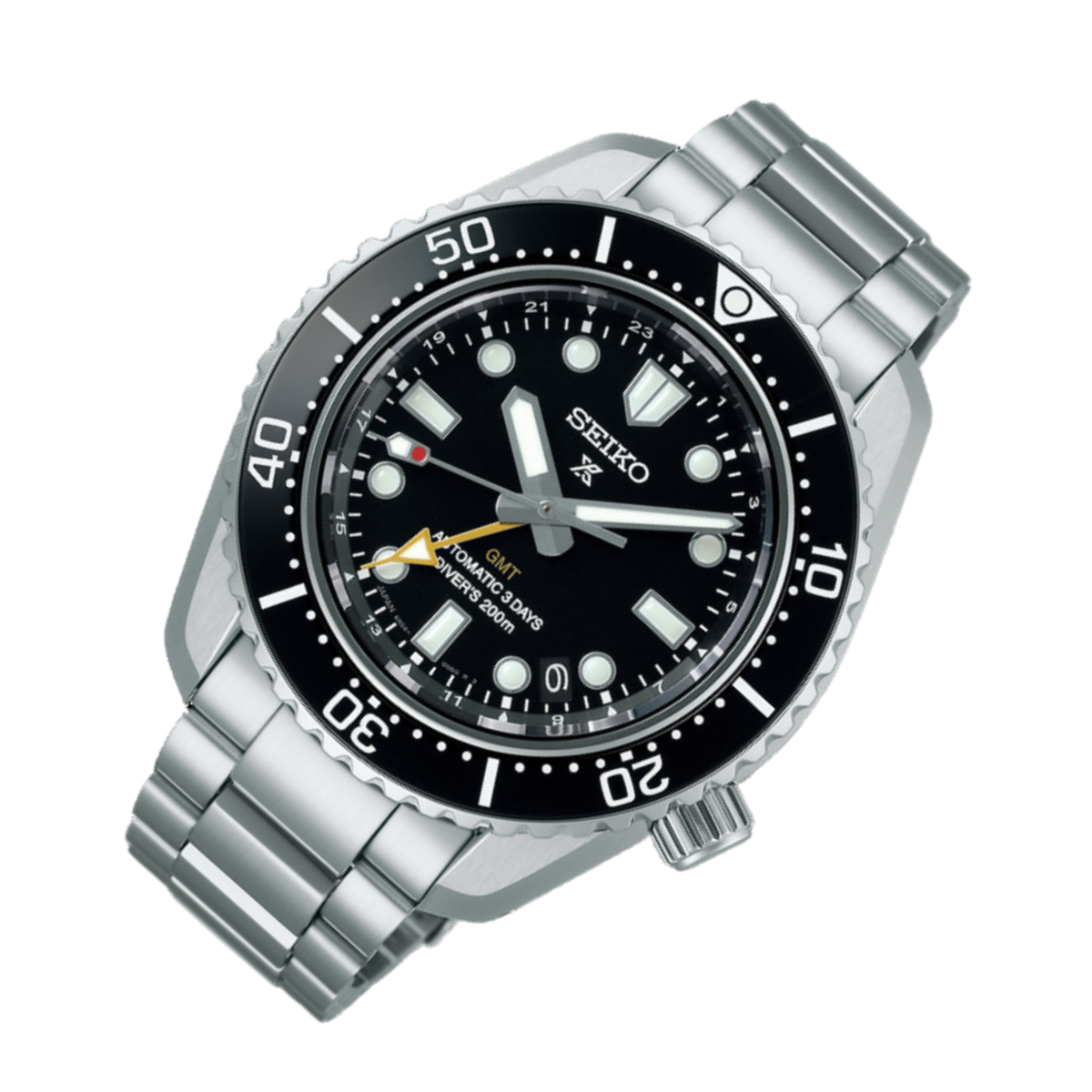 Seiko Prospex GMT SBEJ011 Scuba Divers 200m Automatic Black Dial Mens Watch