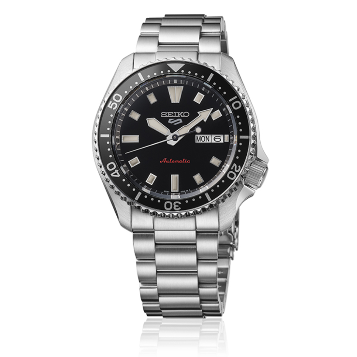 Seiko SRPL85K1: Modern Automatic Sports Watch in Black