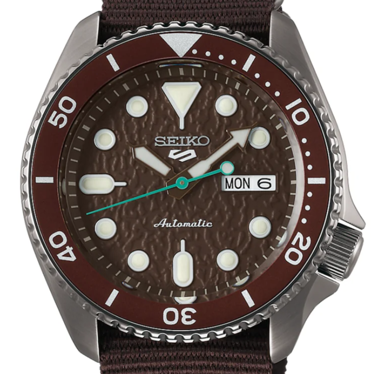 Seiko 5 Sports Mechanical Brown Dial SRPD85K1 SRPD85 Nylon Watch