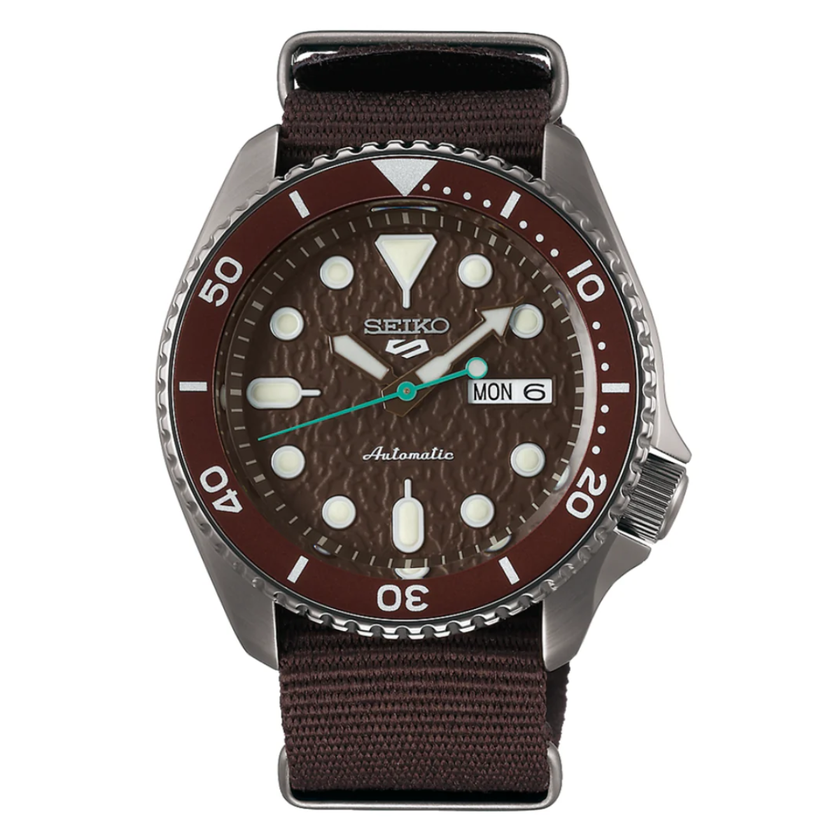 Seiko 5 Sports Mechanical Brown Dial SRPD85K1 SRPD85 Nylon Watch