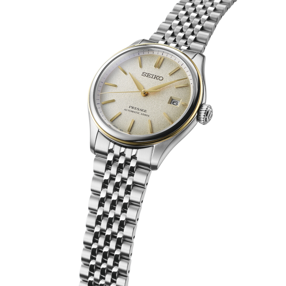 Seiko Presage SPB478J1 SPB478 SPB478J Classic Series Delicate Cream Silk Mens Watch