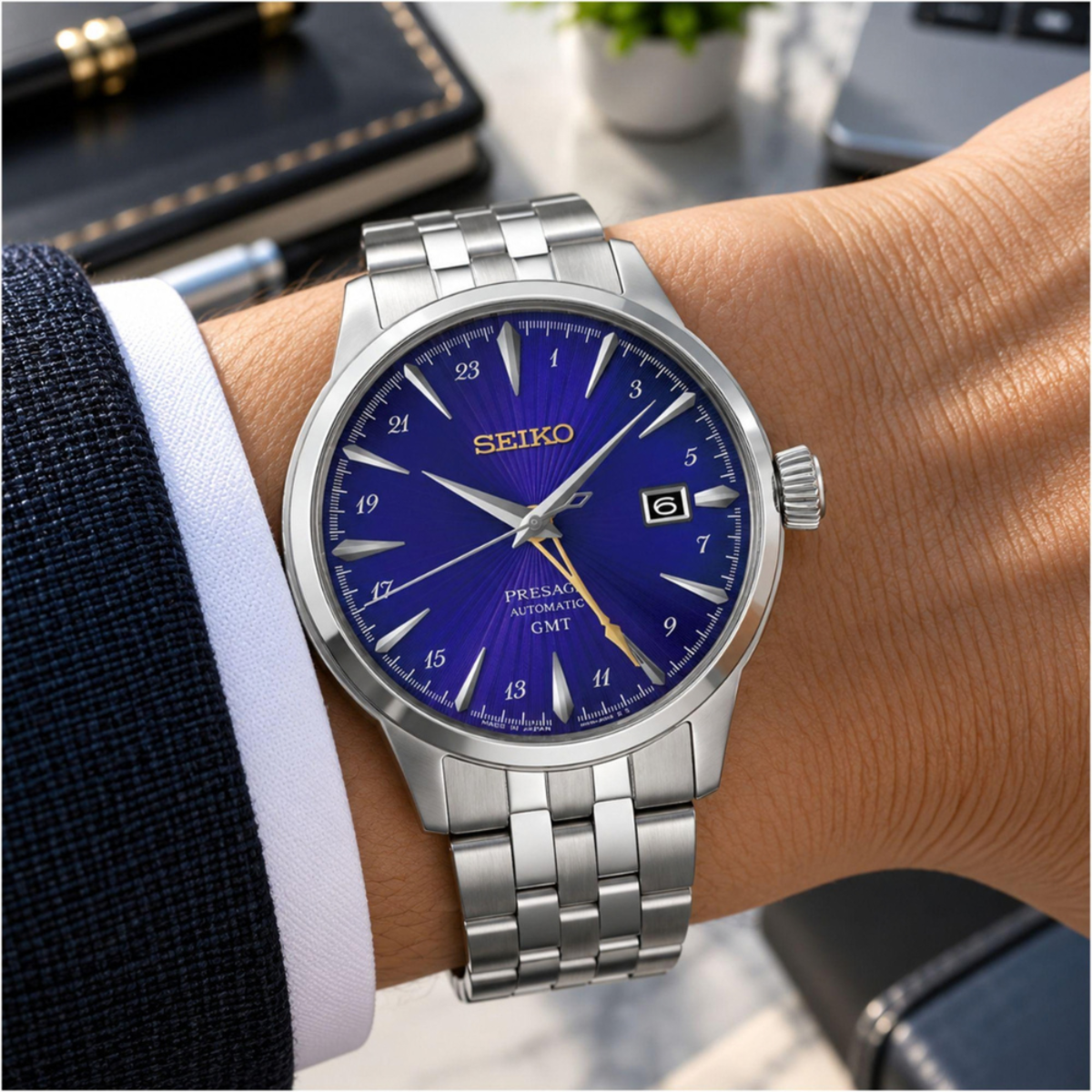 Seiko Presage GMT Cocktail Time 145th Anniversary Watch HCB006J1