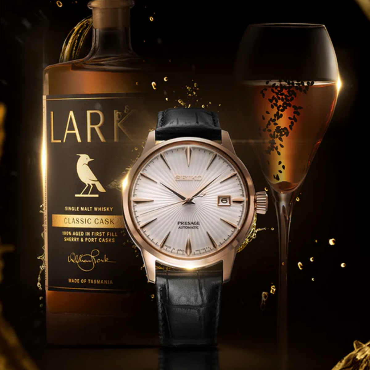 Seiko SRPL20J1 SRPL20 SRPL20J Presage Cocktail Time x Lark Whiskey Limited Edition Watch