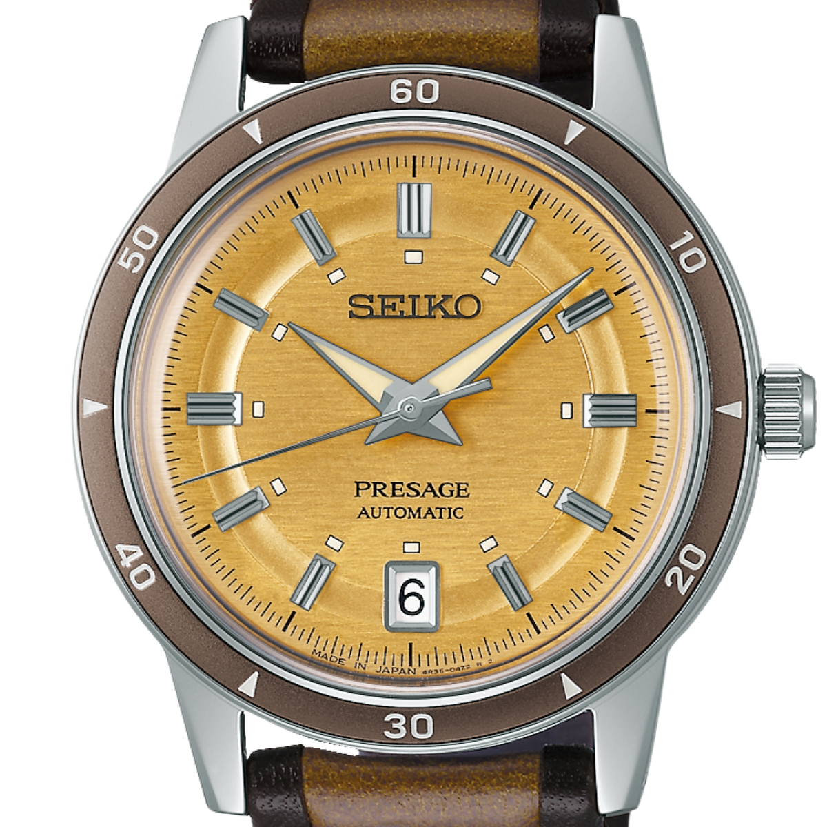 Seiko SRPL75J1 SRPL75 Presage Vintage Style 60's Yellow Dial
