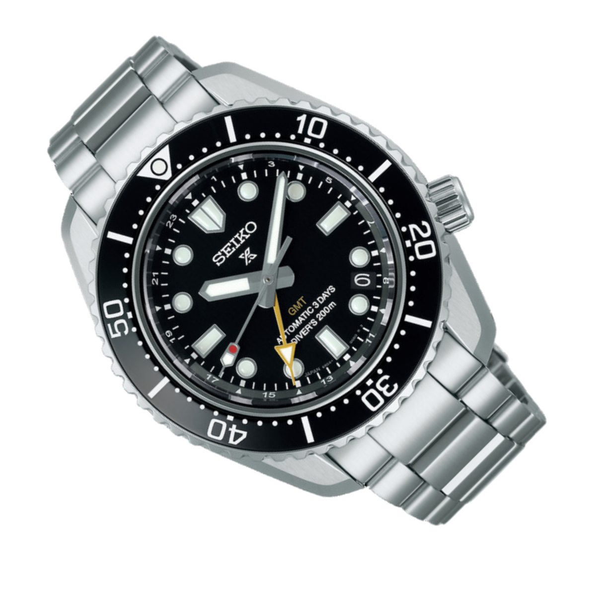 Seiko Prospex GMT SBEJ011 Scuba Divers 200m Automatic Black Dial Mens Watch