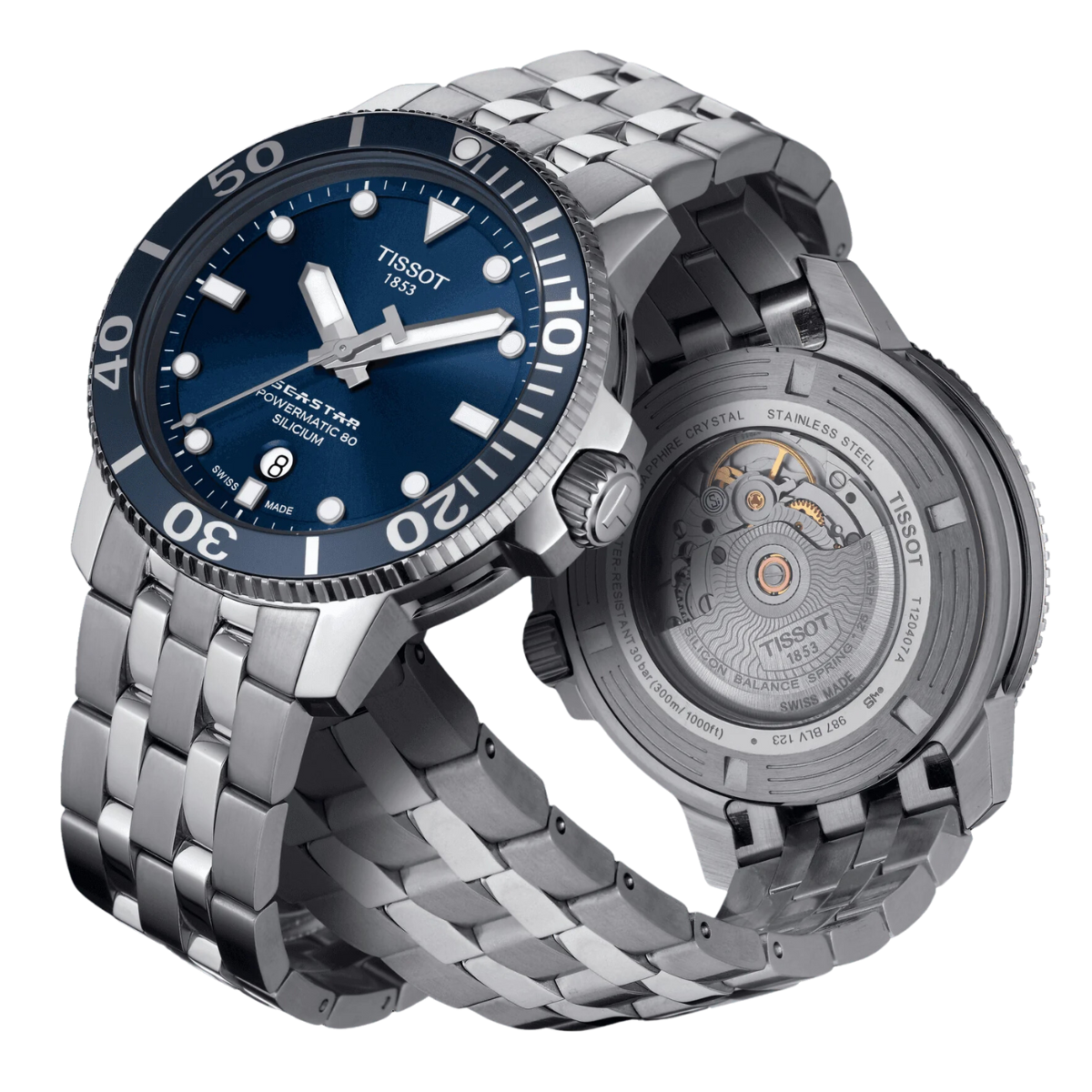 Tissot T1204071104101 T120.407.11.041.01 Seastar 1000 Powermatic 80 Silicium Mens Watch