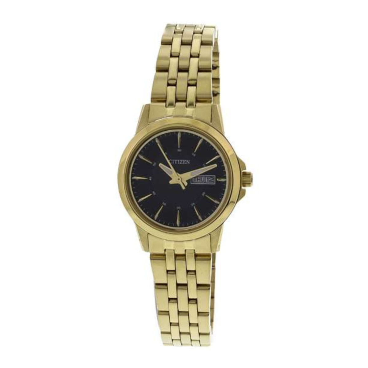 Citizen Quartz Gold Tone Black Dial Ladies Watch EQ0603-59E