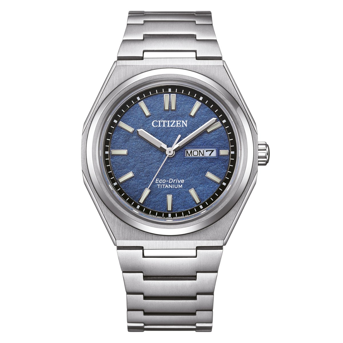 Citizen AW0130-85LE AW0130 AW0130-85L Blue Dial Eco-Drive Super Titanium Mens Watch -Citizen