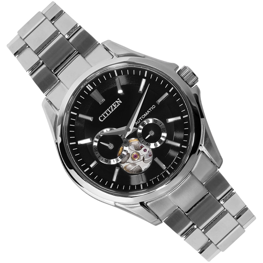 Citizen Automatic Black Open Heart Dial NP1010-51E Stainless Steel Watch -Citizen