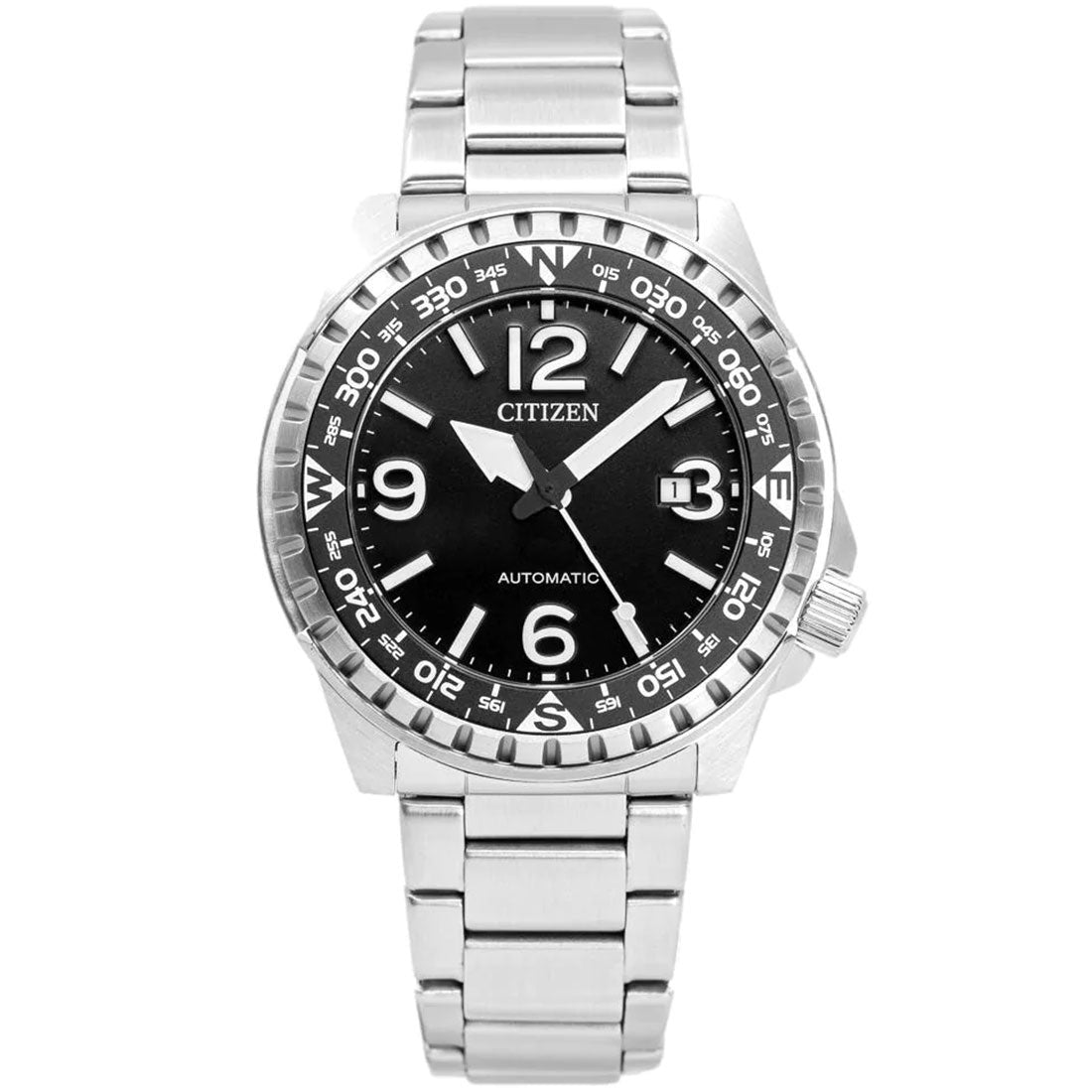 Citizen Automatic NJ2190-85E Black Dial Analog Stainless Sports Watch -Citizen