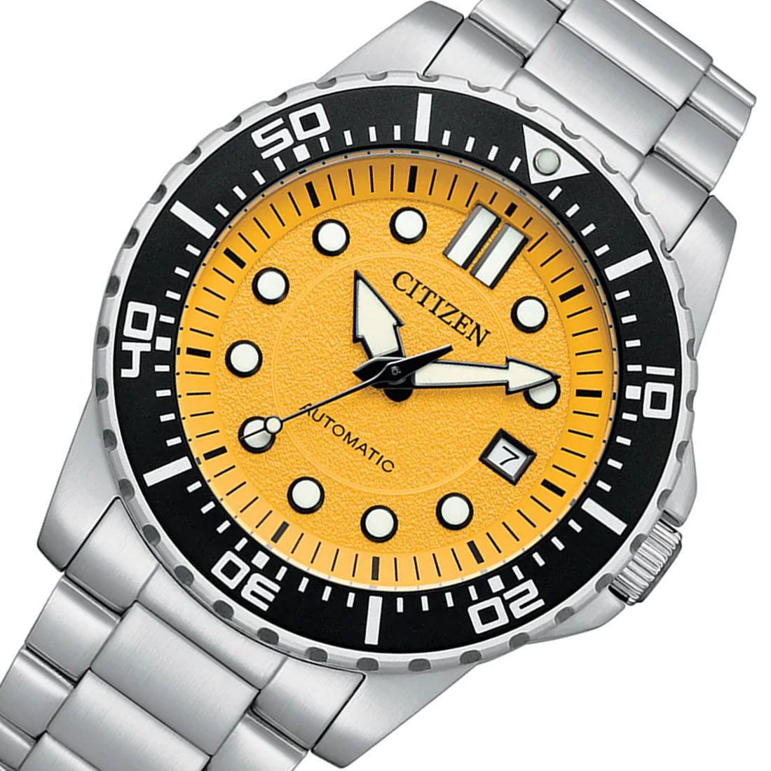 Citizen Automatic Urban NJ0170-83Z Yellow Dial Stainless Steel Sports Watch -Citizen