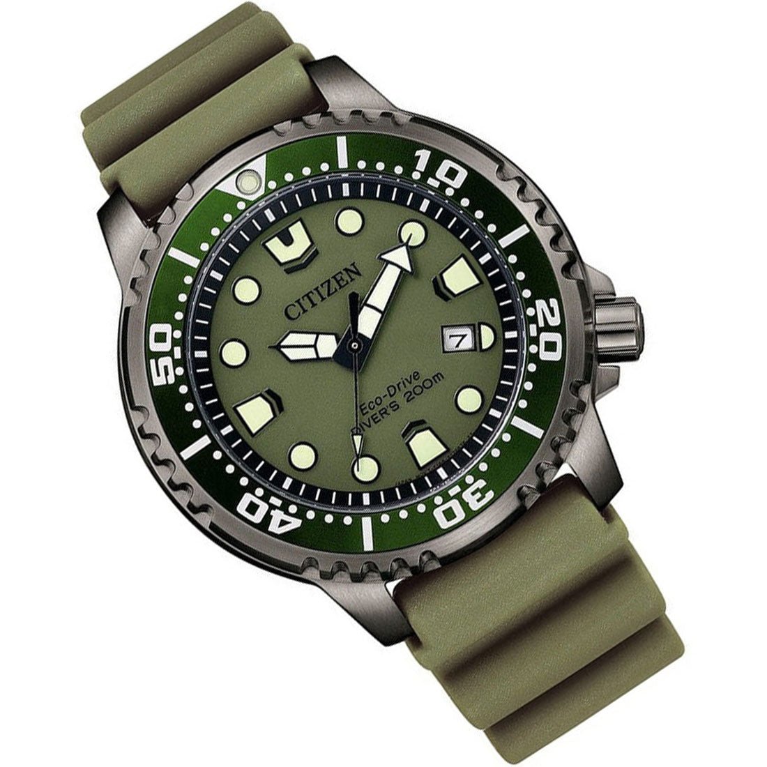 Citizen BN0157-11X Promaster Eco-Drive Green Dial Divers 200m Watch (PRE-ORDER) -Citizen